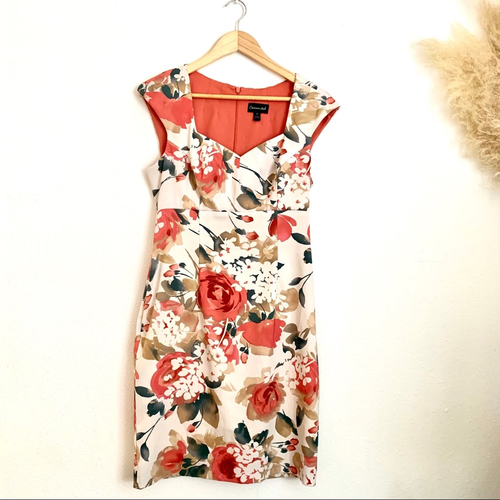 Connected floral women’s bodycon dress